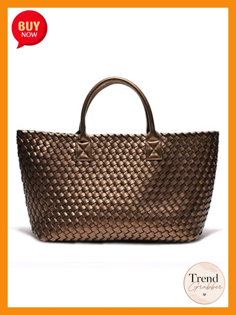 Large Capacity Vegan Leather Woven Tote Bag Shoulder Travel Handbag Purse with